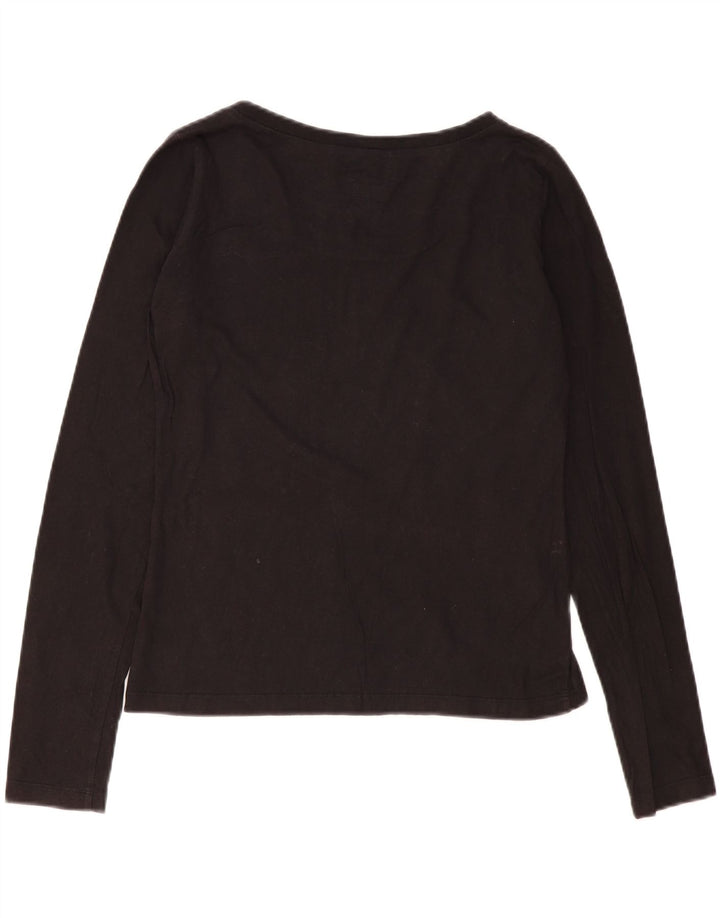 Armani Jeans Damen Graphic Top Langarm UK 16 Large Schwarz
