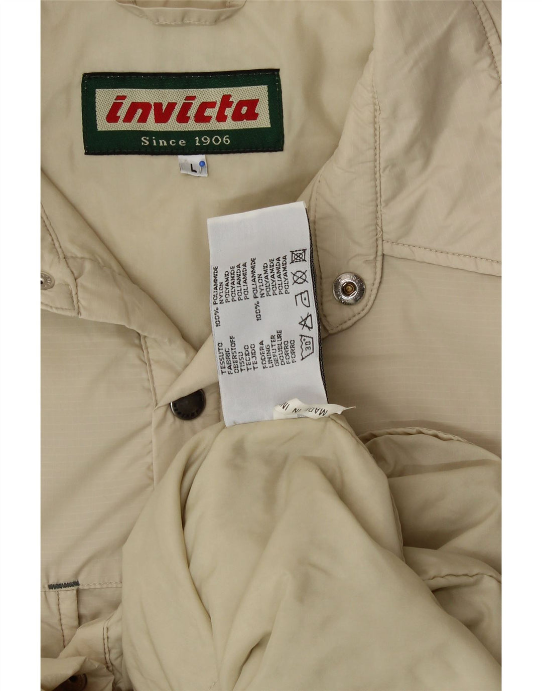 INVICTA Mens Bomber Jacket UK 40 Large Beige Polyamide