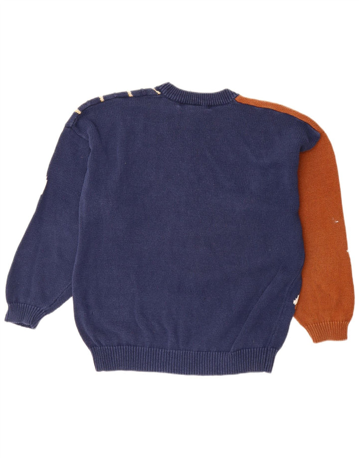 I.B Diffusion Damen-Pullover mit Rundhalsausschnitt, Gr. 16, Marineblau, Paisleymuster