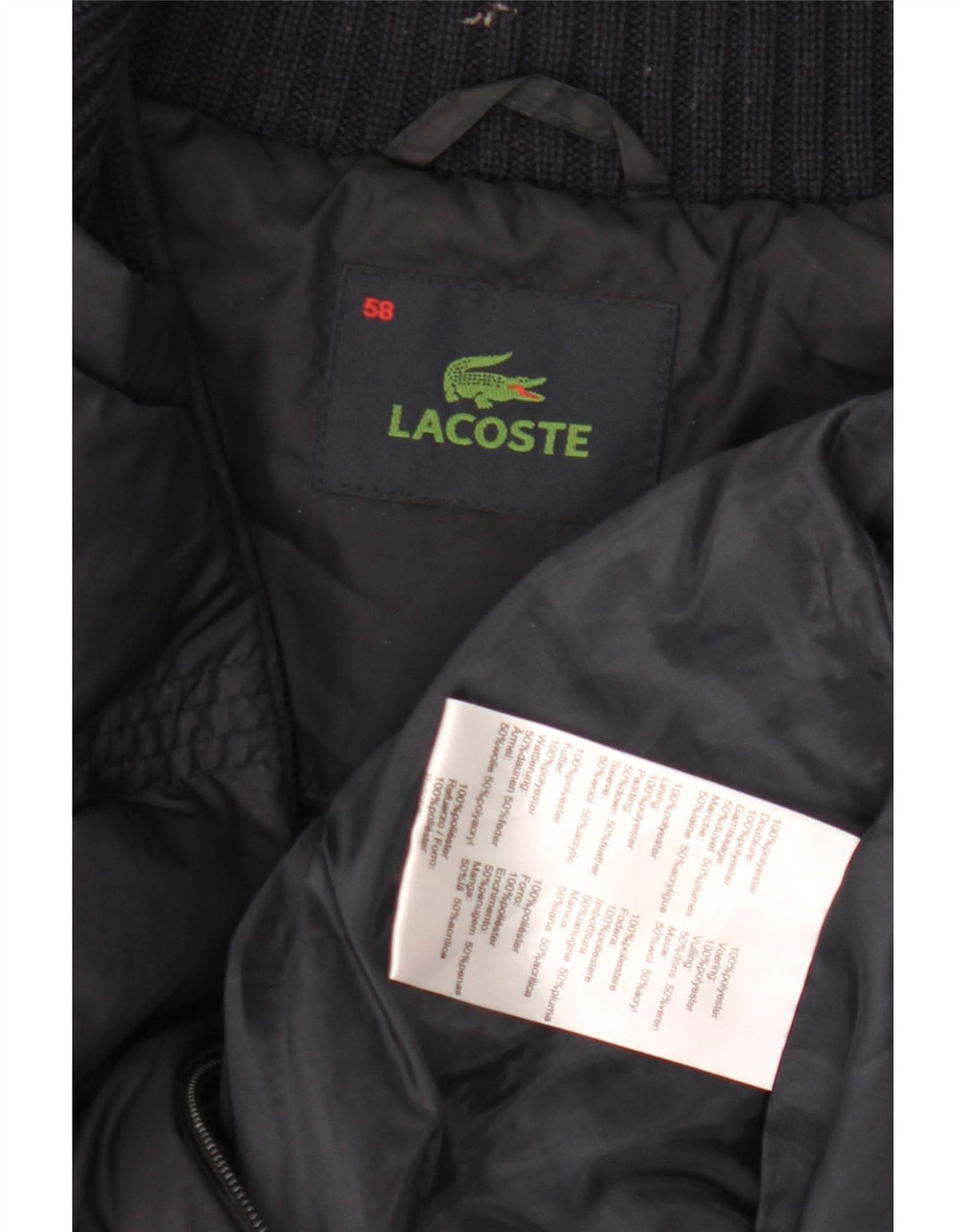 Lacoste Herren Wattierte Weste IT 58 3XL Marineblaues Polyester