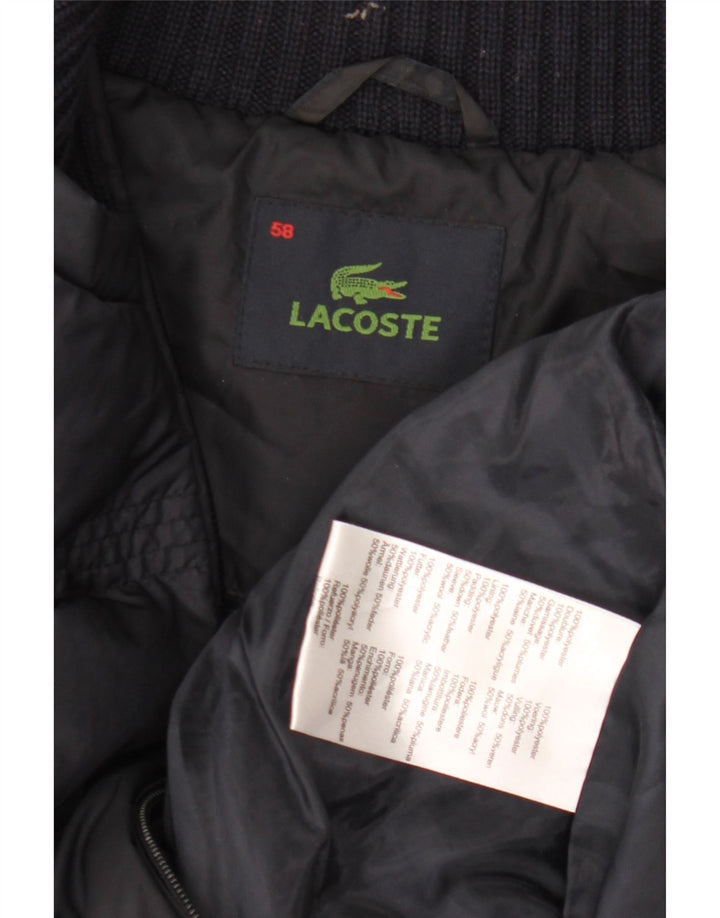 Lacoste Herren Wattierte Weste IT 58 3XL Marineblaues Polyester