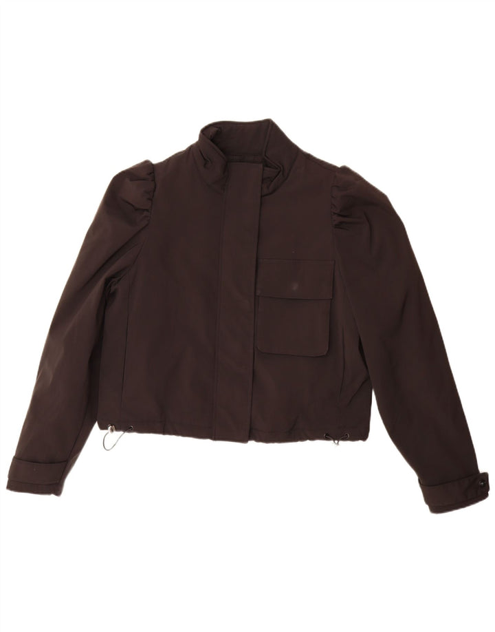 Zara Damen Crop Übergroße Bomberjacke UK 10 Small Schwarz