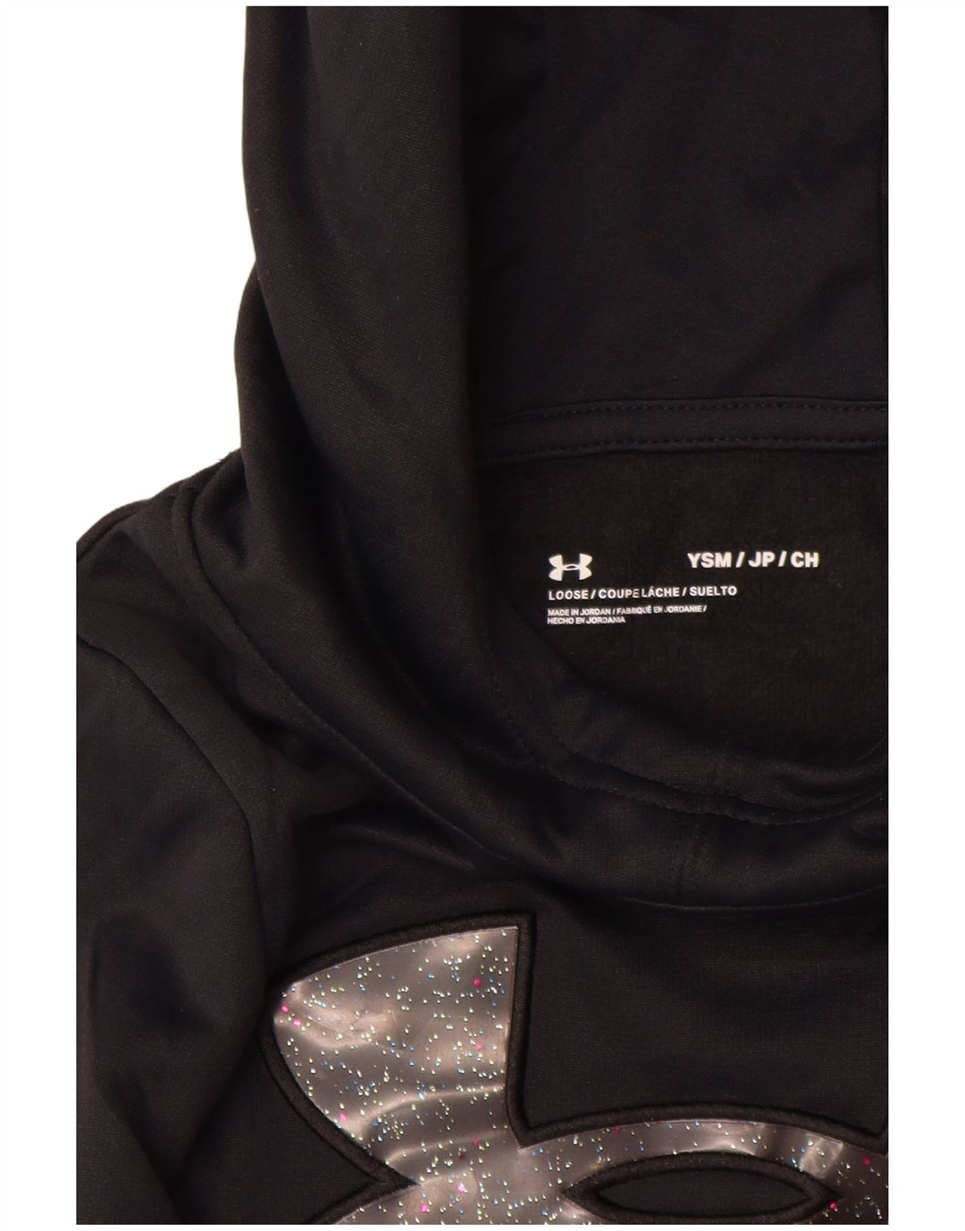 UNDER ARMOUR Kapuzenpullover mit Grafik für Mädchen, 7–8 Jahre, Größe S, Schwarz, Polyester