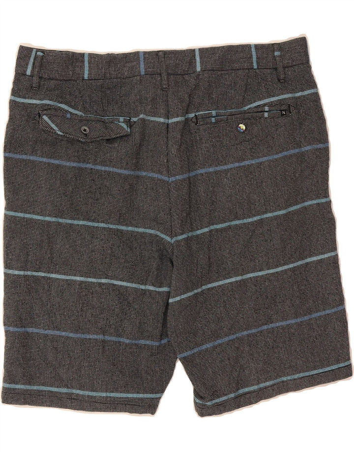 HURLEY Mens Chino Shorts W34 Large  Grey Striped Cotton Vintage Hurley and Second-Hand Hurley from Messina Hembry 