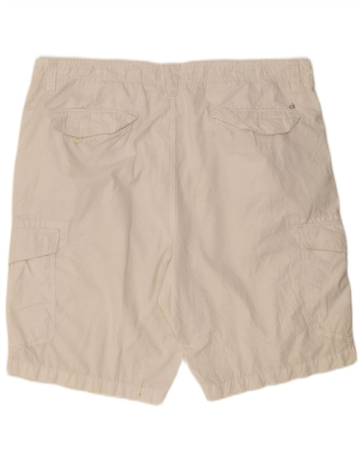 Calvin Klein Herren Cargo Shorts W40 XL Weiße Baumwolle