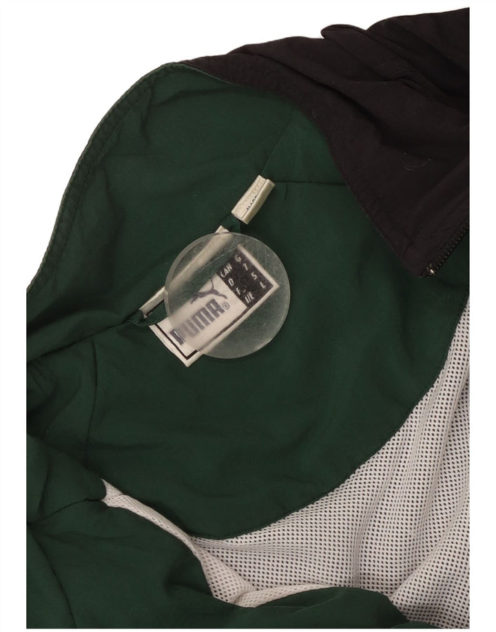 Puma Herren-Trainingsanzug-Top-Jacke, großes schwarzes Farbblock-Polyester