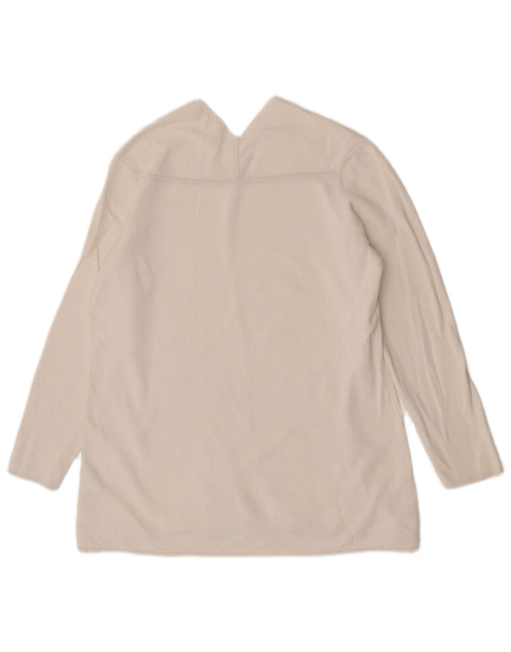 Cos Damen Top Langarm UK 14 Mittelweiße Baumwolle