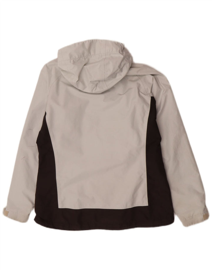 Helly Hansen Damen-Regenjacke mit Kapuze, UK 14, Mittel, gebrochenes Weiß, Farbblock