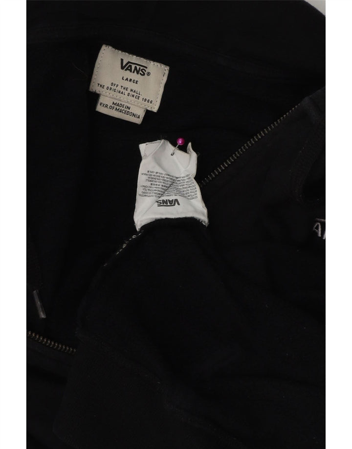 Vans Herren-Kapuzenpullover mit Reißverschluss, groß, aus schwarzer Baumwolle
