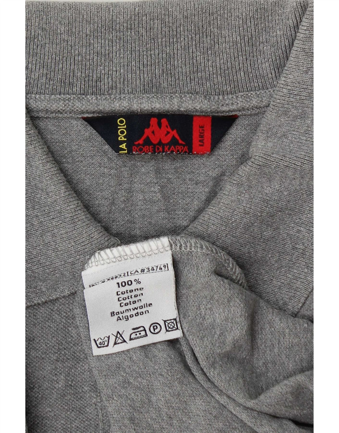 Kappa Herren Langarm-Poloshirt, große graue Baumwolle