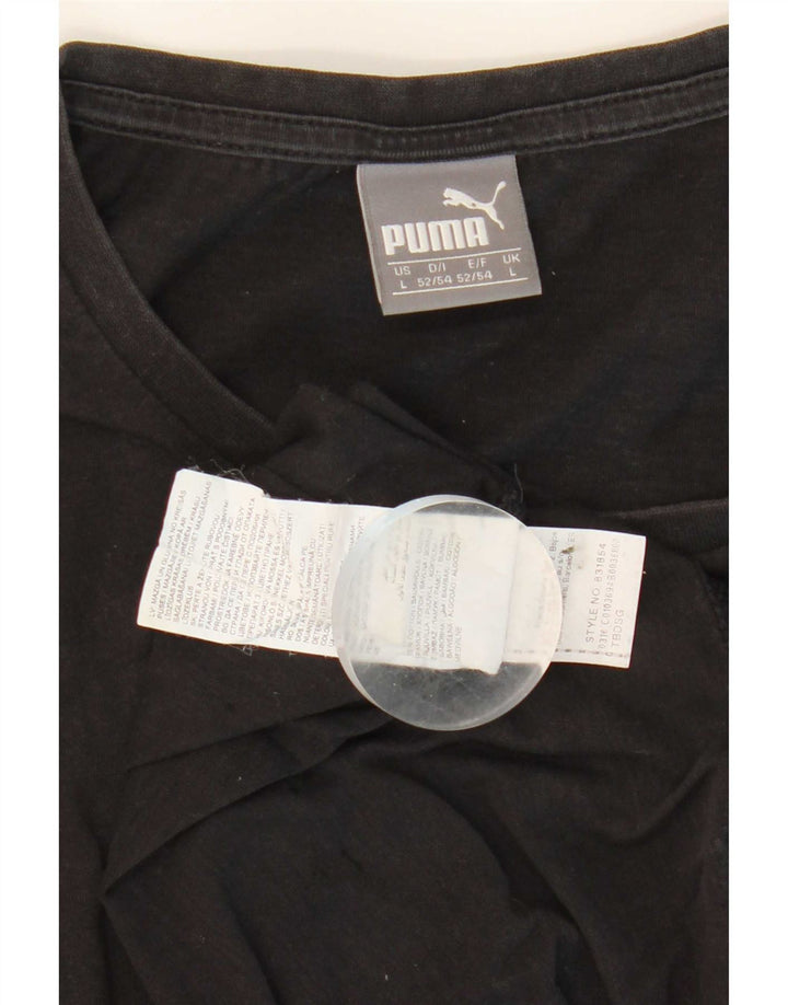 Puma Herren T-Shirt mit Grafik, groß, aus schwarzer Baumwolle