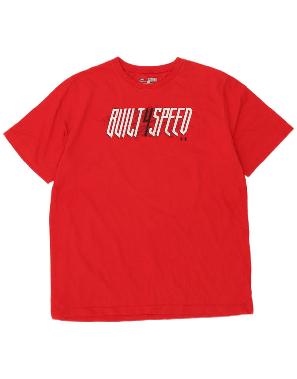 Under Armour Heat Gear Grafik-T-Shirt für Jungen, 13–14 Jahre, XL, rote Baumwolle