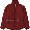 Topshop Damen Übergroße wattierte Jacke, UK 8, Small, Burgunderrot, Polyester