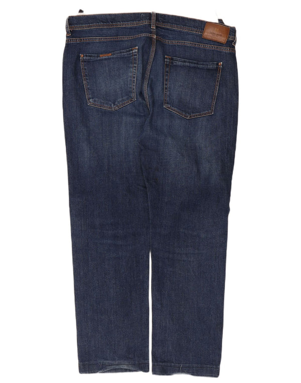 Zara Herren Straight Jeans EU 48 XL W38 L28 Blaue Baumwolle