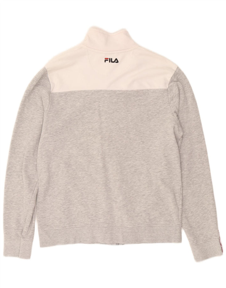 Fila Herren-Trainingsanzug-Top-Jacke, große graue Colourblock-Baumwolle
