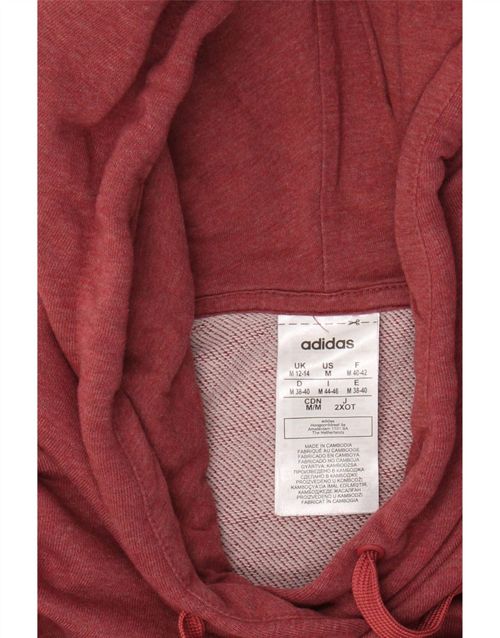 ADIDAS Damen Graphic Hoodie Pullover UK 12/14 Medium Maroon Baumwolle