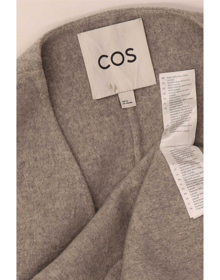 Cos Damen Longline-Übergroße Weste UK 14 Mittelgraue Wolle