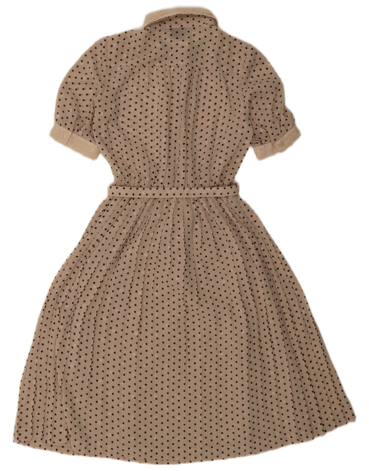 Your Sixth Sense Damen-A-Linien-Kleid IT 44 Mittelbeige gepunktetes Polyester