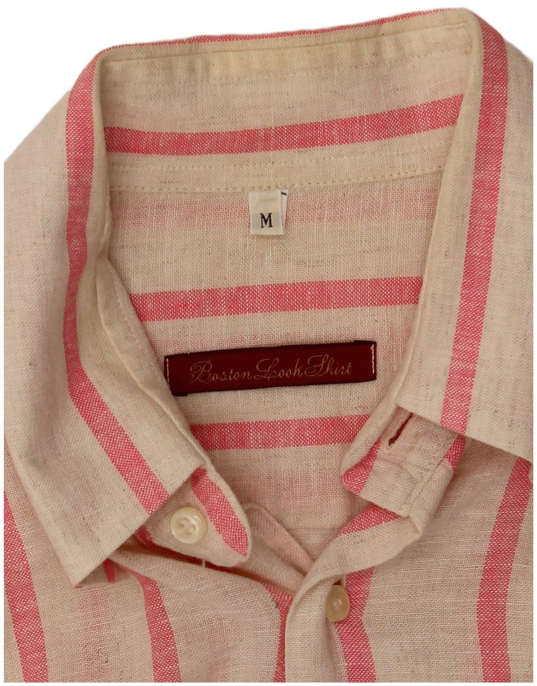 Vintage Herrenhemd Medium Off White Nadelstreifen