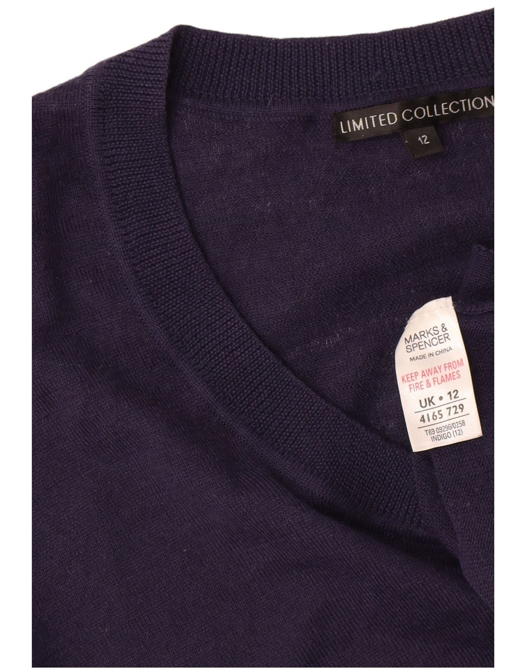 Marks & Spencer Damen-Pullover mit U-Boot-Ausschnitt, Gr. 12, mittleres Marineblau
