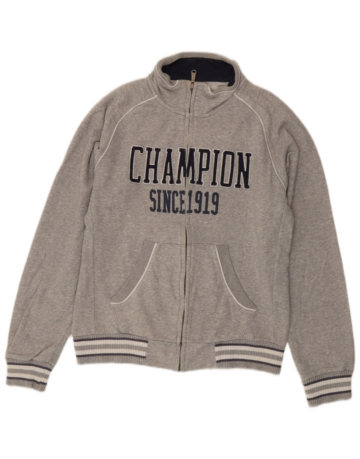 Champion Herren-Trainingsanzugoberteil mit Grafik, mittelgrau gesprenkelte Baumwolle