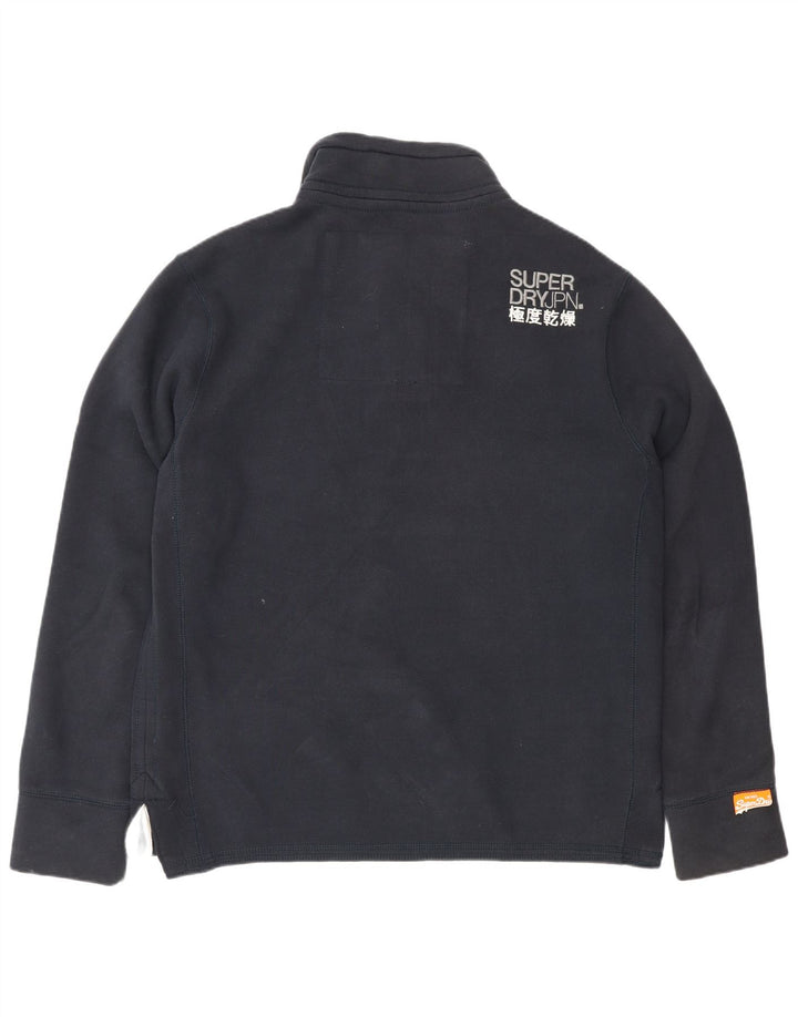 Superdry Herren-Sweatshirt mit grafischem Knopfkragen, XL, Marineblau, Baumwolle