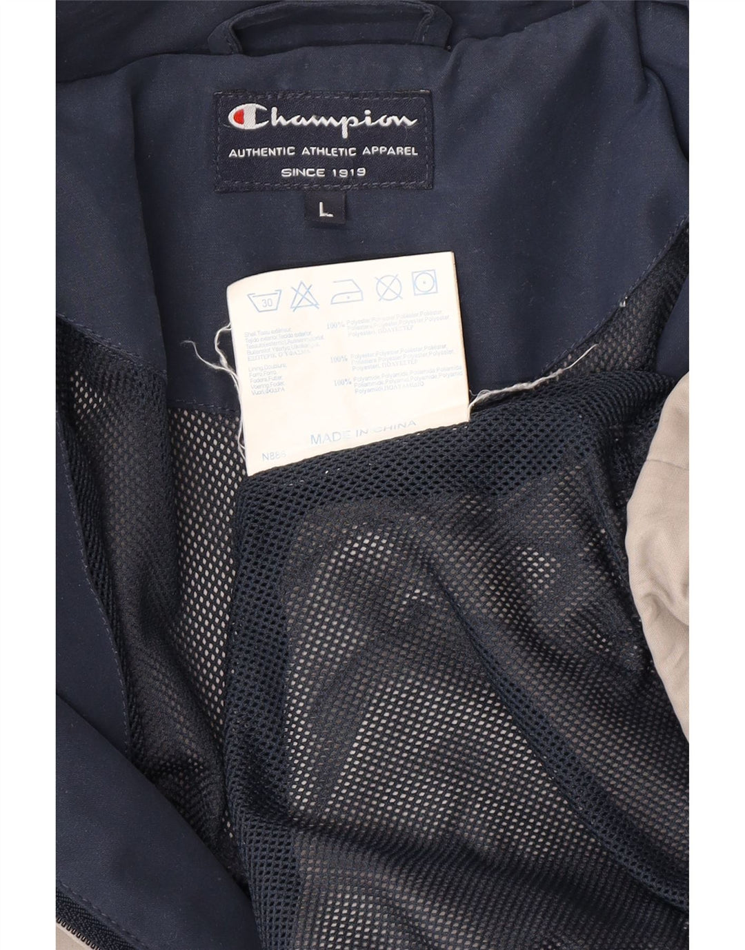 CHAMPION Herren-Trainingsanzug-Top-Jacke, großes graues Polyester