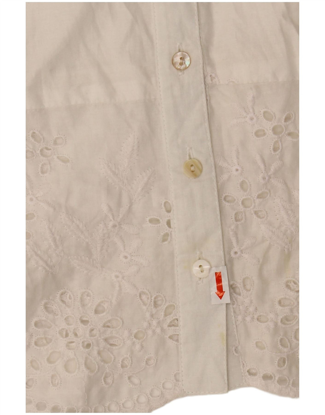 WAREHOUSE Damen Kurzarm-Hemdbluse UK 10 Small Weiß Polyester