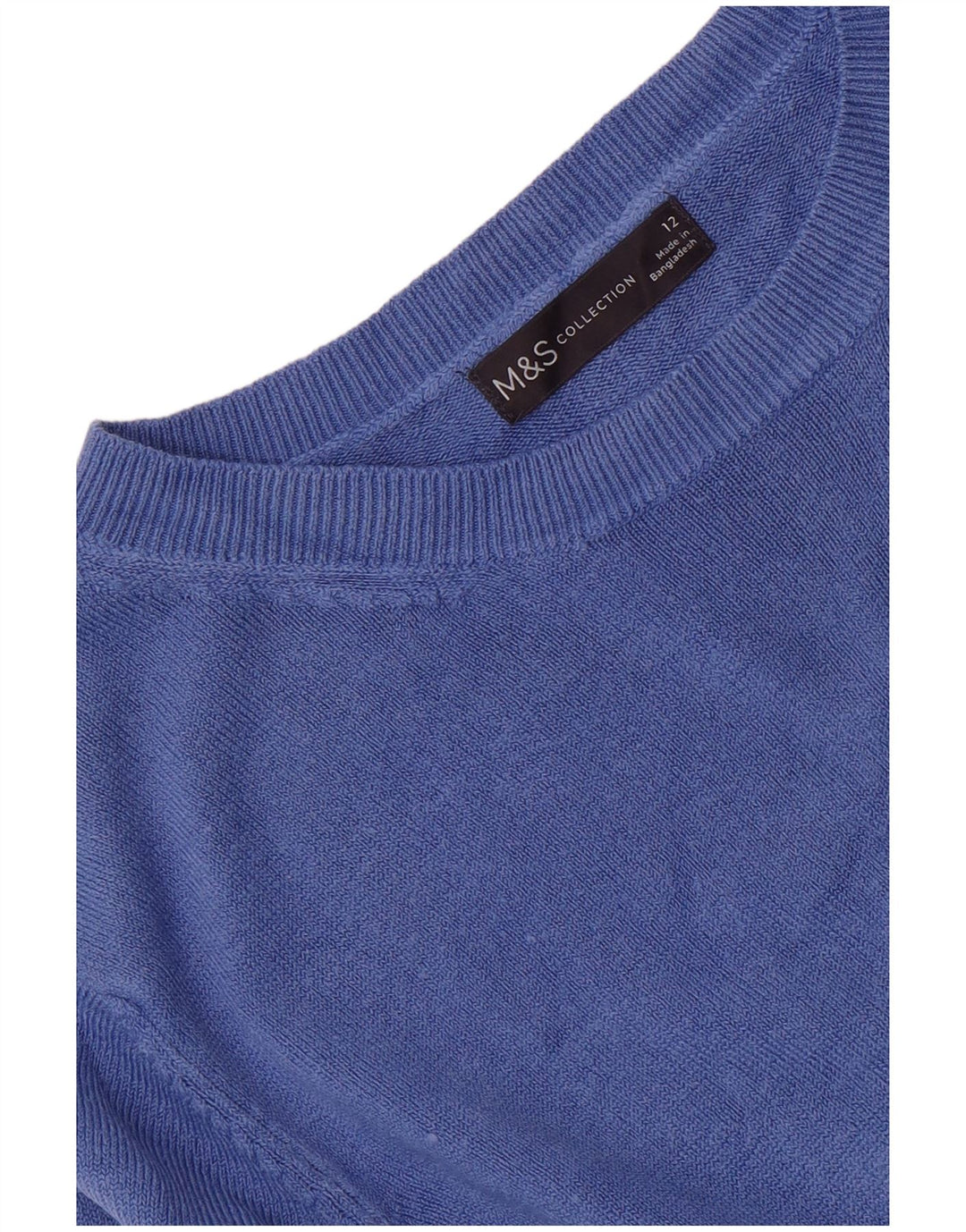 Marks & Spencer Damen-Pullover mit U-Boot-Ausschnitt, Gr. 12, Mittelblau