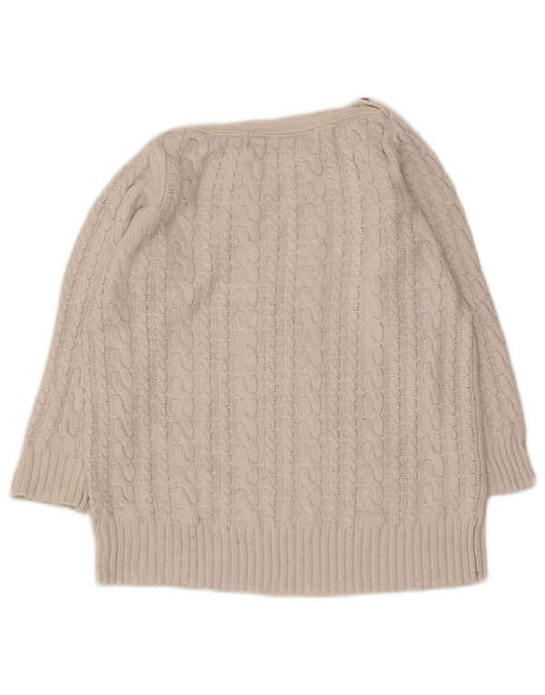 Zara Damen Crop 3/4-Ärmel-Pullover mit U-Boot-Ausschnitt, Größe 44, Grau