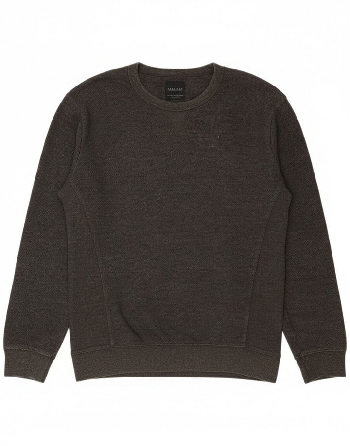 Zara Herren-Sweatshirt-Pullover aus mittelgrauer Baumwolle