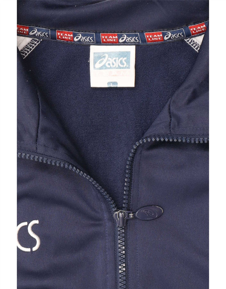 Asics Herren Grafik-Trainingsanzug-Topjacke, groß, Marineblau, Farbblock