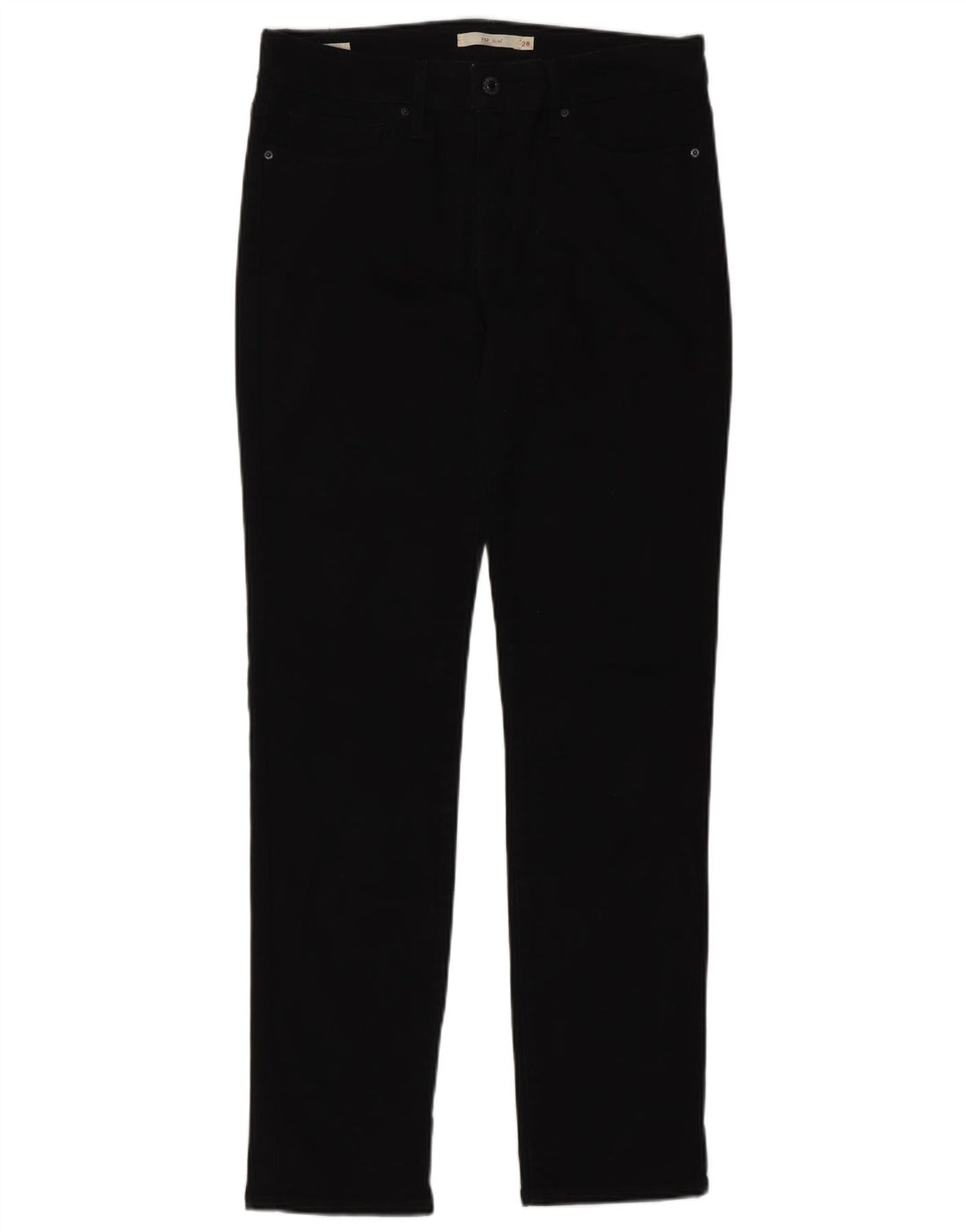 Levi's Damen 712 Slim Jeans W28 L30 Schwarze Baumwolle