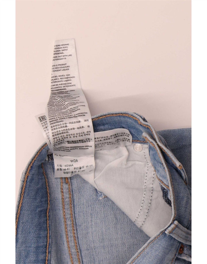 Levi's Damen-Jeansshorts im Used-Look, Größe S, W26, Blau, Baumwolle