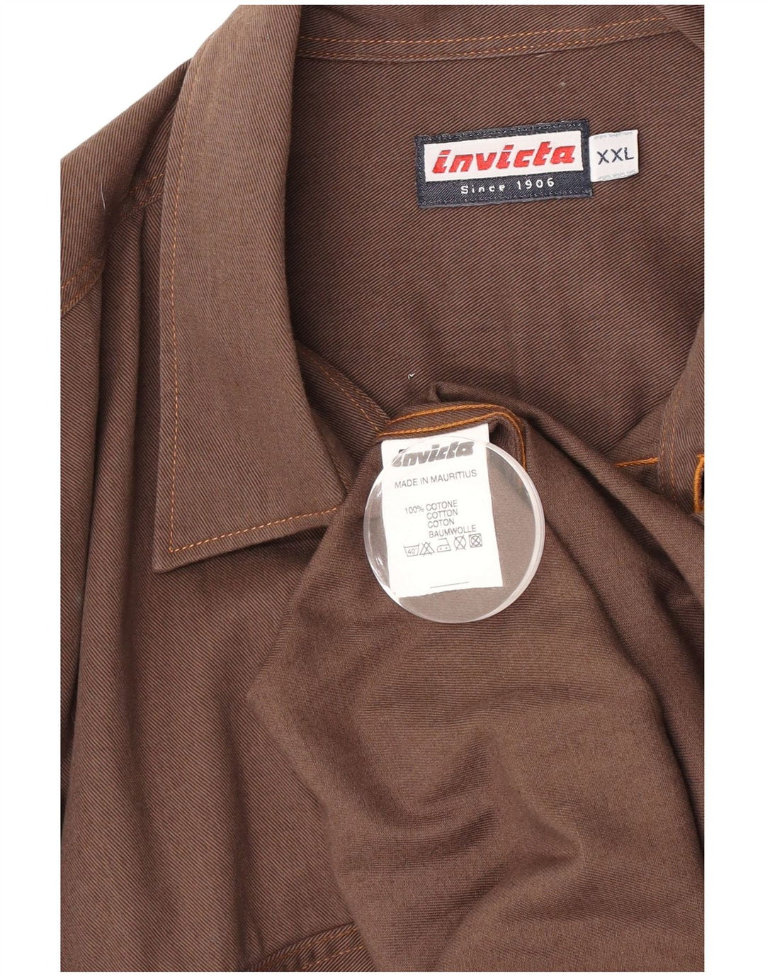 Invicta Herrenhemd 2XL Braune Baumwolle