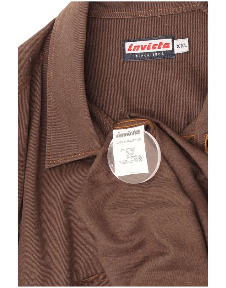 Invicta Herrenhemd 2XL Braune Baumwolle