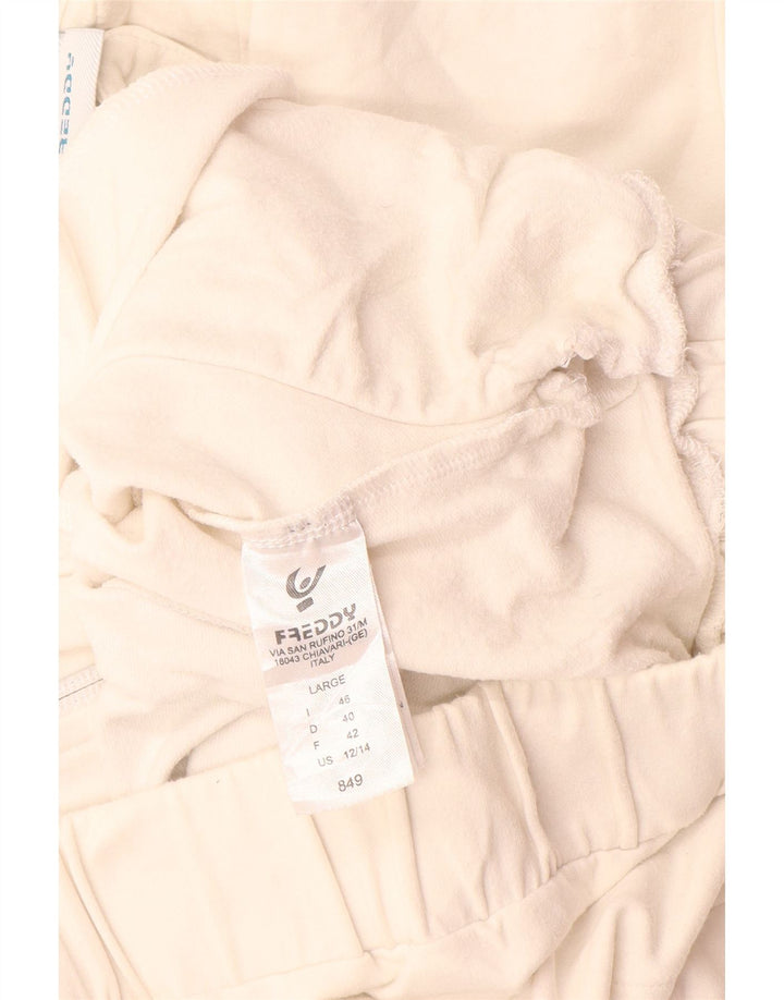 Freddy Damen-Trainingsanzug-Top-Jacke, IT 46, groß, weiße Colourblock-Baumwolle