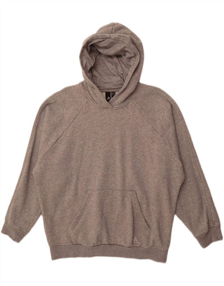 ADIDAS Mens Loose Fit Hoodie Jumper Medium Grey Polyester