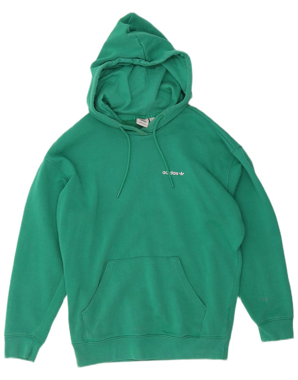 Adidas Damen Kapuzenpullover UK 12/14 mittelgrüne Baumwolle
