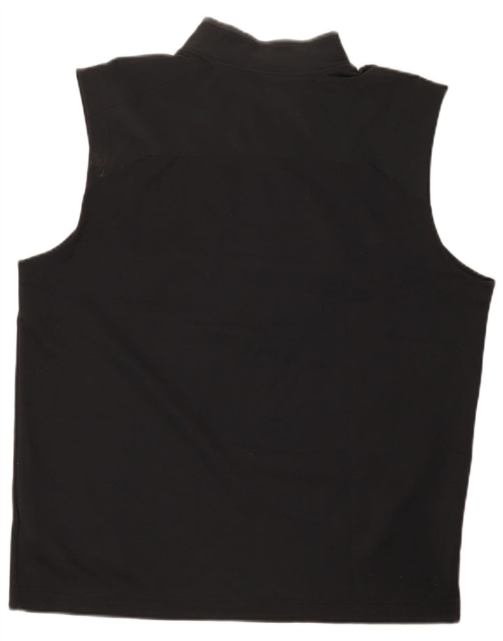 Nike Herren Dri Fit Weste mit Reißverschluss und Halsausschnitt, groß, aus schwarzem Polyester