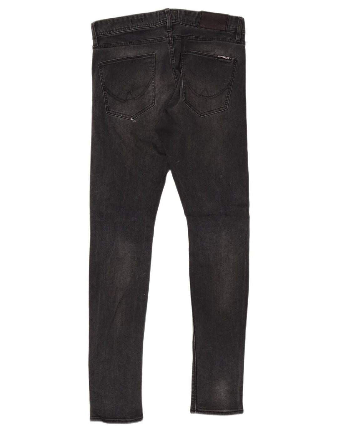 Superdry Distressed Skinny Jeans für Damen, W30 L32, schwarze Baumwolle