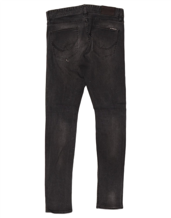 Superdry Distressed Skinny Jeans für Damen, W30 L32, schwarze Baumwolle