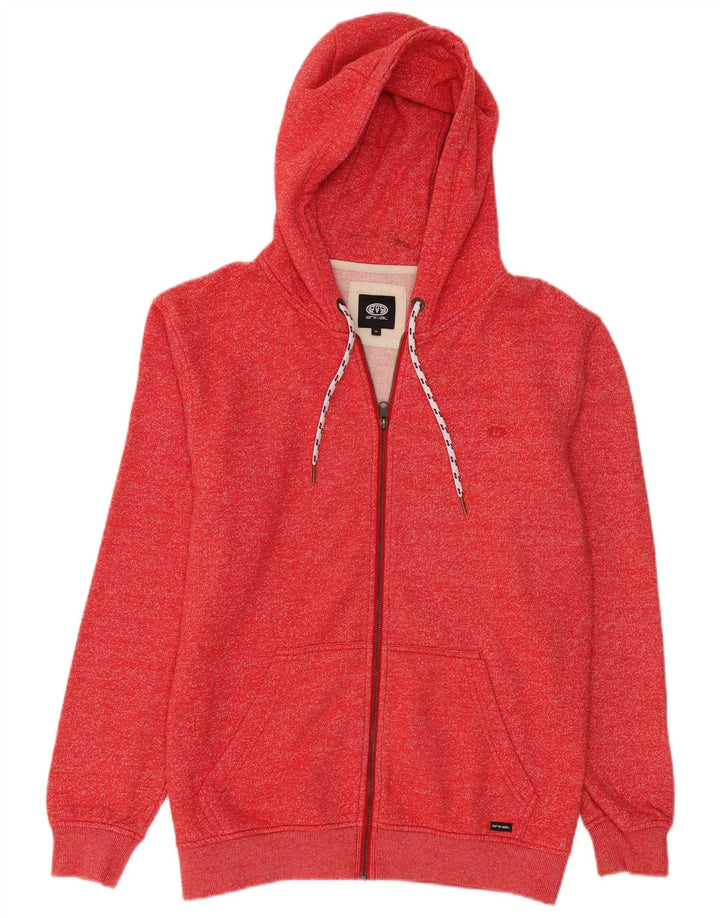 Animal Herren-Kapuzenpullover mit Reißverschluss, mittelrot gesprenkelte Baumwolle