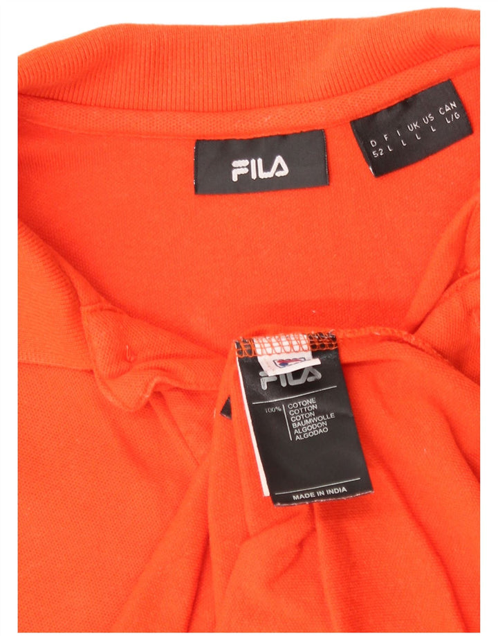 Fila Herren Poloshirt Große Orange Baumwolle