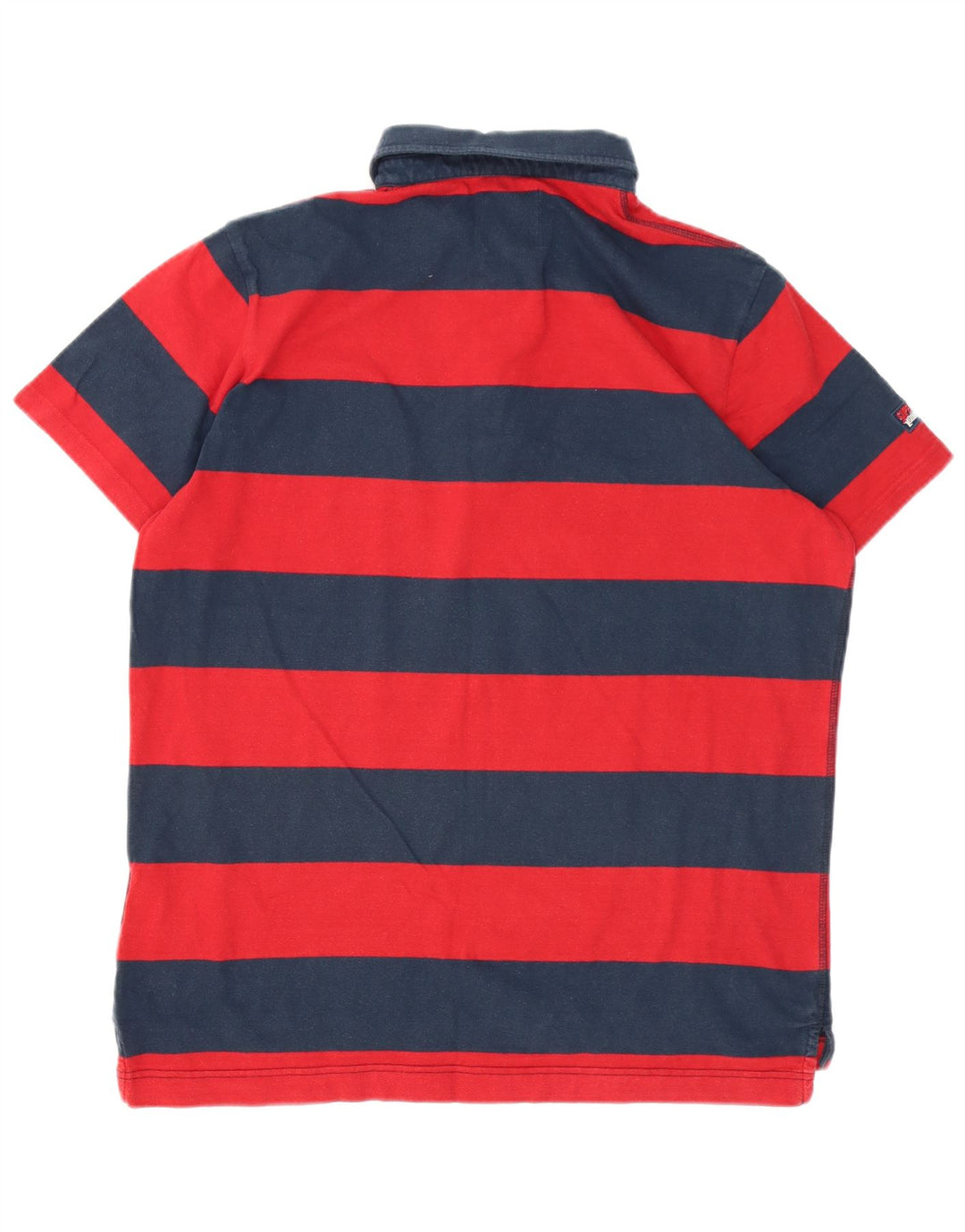 Superdry Herren-Poloshirt 2XL aus rot gestreifter Baumwolle