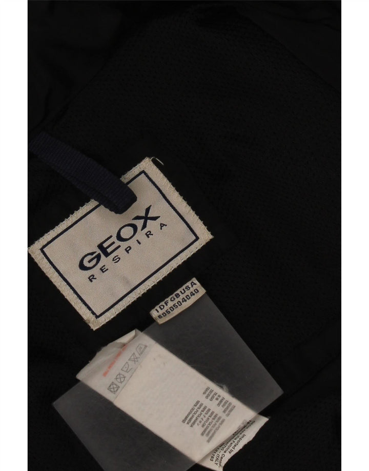 Geox Herren-Utility-Jacke mit Kapuze, UK 40, großes schwarzes Polyamid