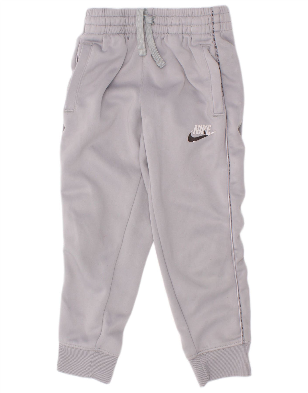 Nike Jungen-Trainingsanzug mit Grafik, Jogginghose, 4–5 Jahre, Größe S, Grau, Polyester