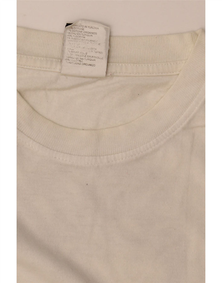 Timberland Herren Grafik-T-Shirt-Oberteil aus mittelweißer Baumwolle