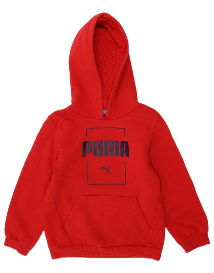 PUMA Boys Graphic Hoodie Jumper 5-6 Years Red