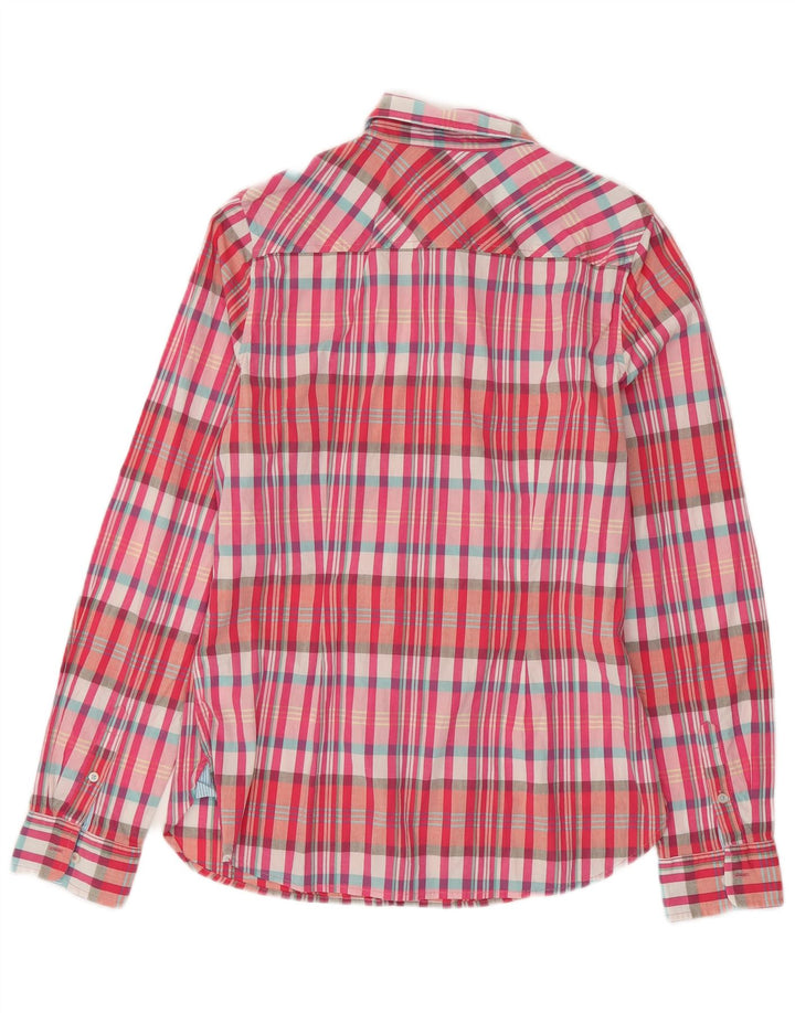 TOMMY HILFIGER Damen-Hemd, tailliert, US 8, mittelrosa, kariert, Baumwolle